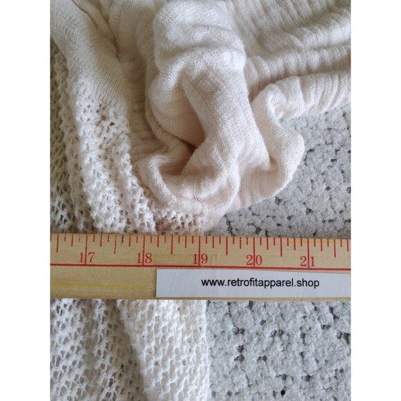 Converse Sweater Women's S Ivory White Shawl Open Front Shrug Long Sleeve Y2K - Picture 7 of 12